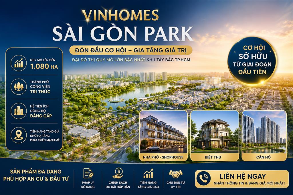 Vinhomes sài gòn park đón đầu cơ hội tại đại đô thị được giới đầu tư quan tâm