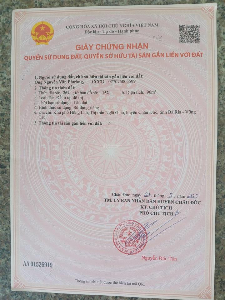 Cần bán lô tái định cư thị trấn ngãi giao