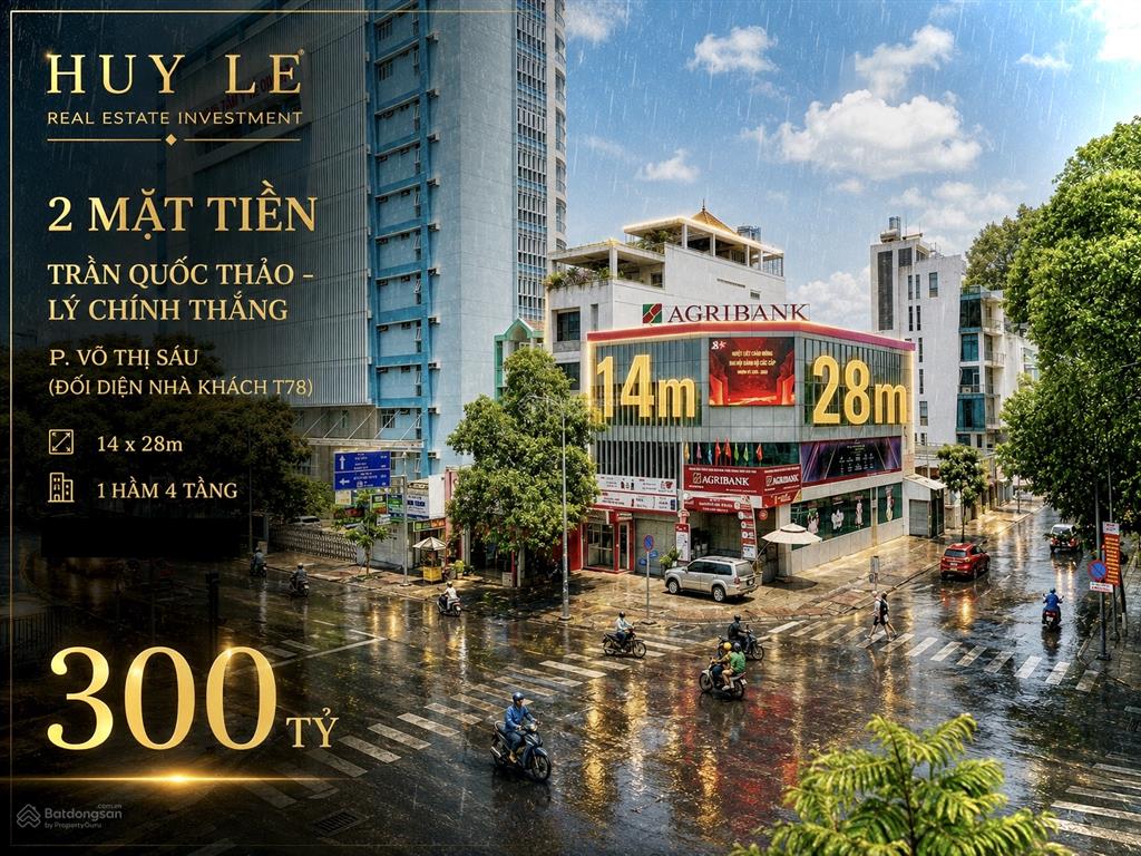 Bán tòa 2 mặt tiền 112 trần quốc thảo lý chính thắng (14 x 28 412m2)