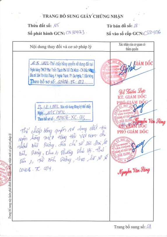 Bán qsdđ và ts gắn liền với đất tại thửa đất số 125, tờ bản đồ số 28, x. tà đùng, t. lâm đồng