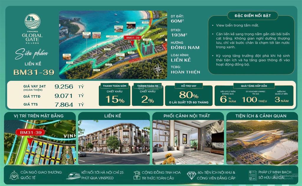 Siêu phẩm view biển hiếm có bm31 39 | chỉ 7,864 tỷ sở hữu nhà phố vinhomes