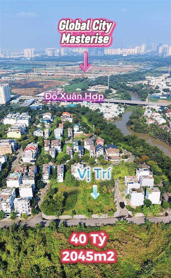 Bán lô góc 2 mặt tiền & 3 mặt thoáng 2045m2 liền kề global city
