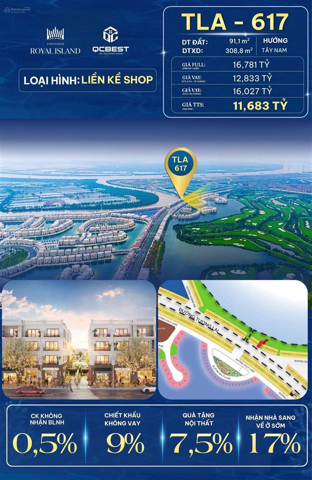 Liền kề view sông tla617 sở hữu vị trí kinh doanh tốt gần ngay vinwonder.