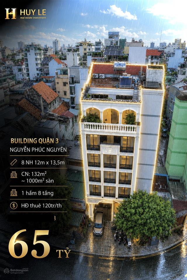 Bán building 2 mặt tiền quận 3 [8/12 x 13,5m 1 hầm 8 tầng]