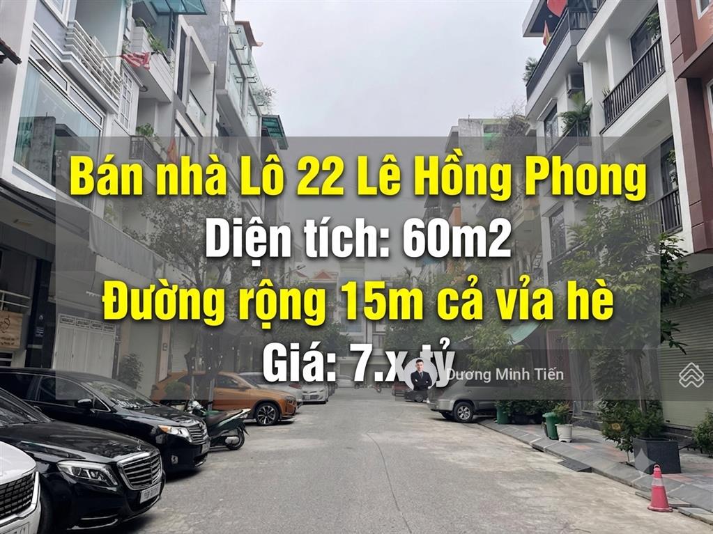 Nhà 3 tầng dân xây lô 22 lê hồng phong 60m2 hơn 7,77 tỷ