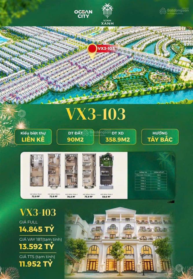 Biệt thự 228m2 + cam kết về ở sớm trong 5 tháng. giá chỉ còn 30.5 tỷ