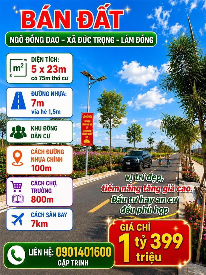 Khu dân cư ngõ đồng dao gần sân bay liên khương chuẩn đẹp