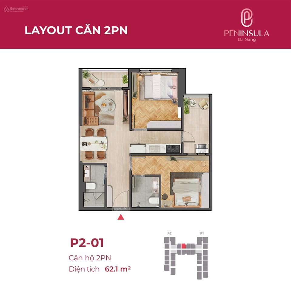 Chính chủ tầng 19 62m2 peninsula đà nẵng, giá chỉ 4,1 tỷ, giá tốt