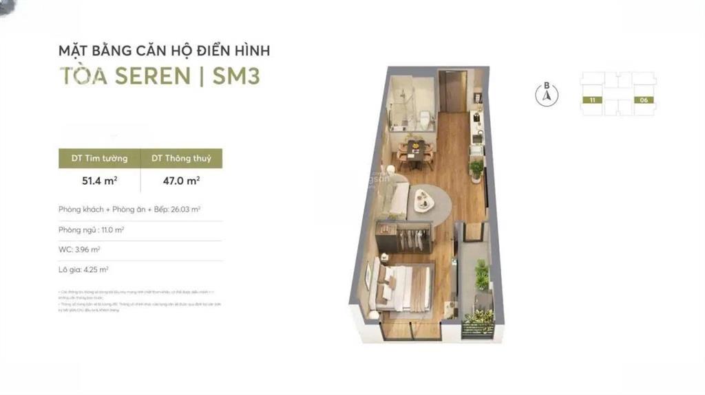 Chỉ 3,793 tỷ đồng sở hữu căn hộ 1pn đẹp dự án greenera southmark 486 ngọc hồi