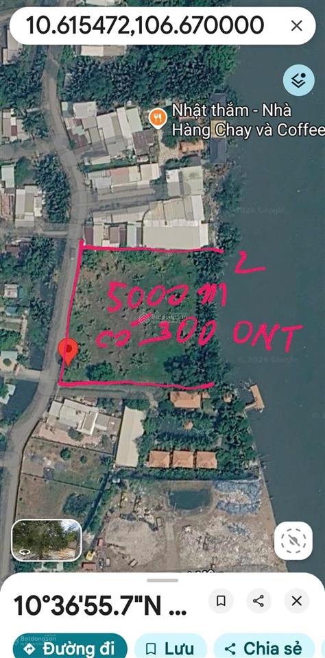 Đất view sông cần giuộc, dt 76x65m có 300m2 thổ cư phù hợp xây biệt thự hay đầu tư sinh lời 25 tỷ