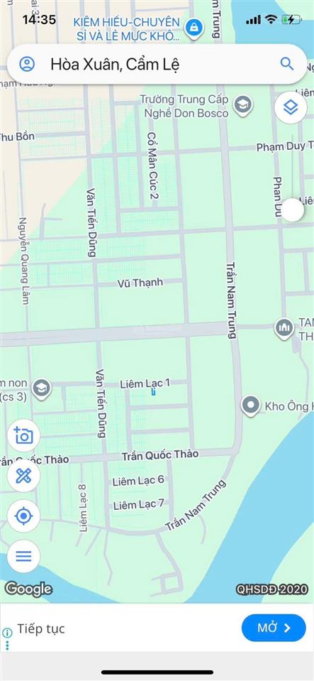 Bán lô đất đẹp mặt tiền đường (7m5) hòa xuân liêm lạc 1, gần văn tiến dũng, giá chỉ 4 tỷ 390 tl