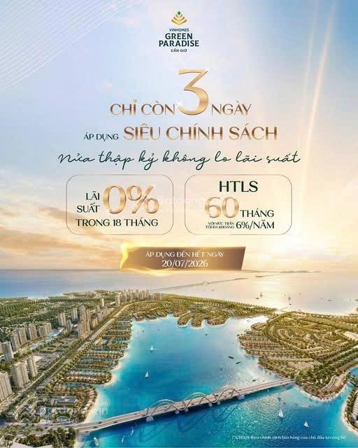 Bán biệt thự đơn lập 293m2 chỉ 21.338 tỷ all in giá tốt vinhomes green paradise cần giờ