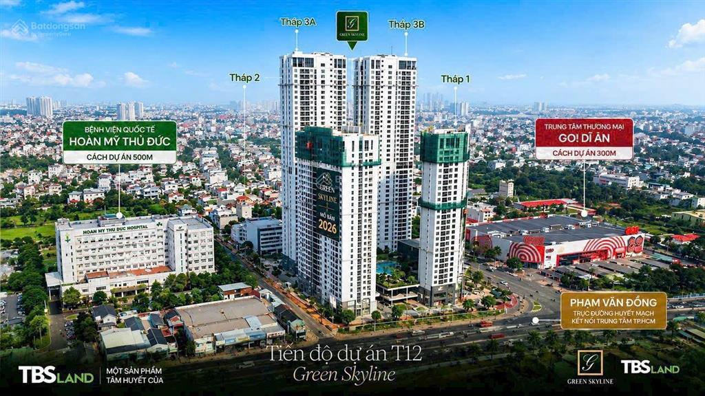Ch 2pn 2wc 68m2 green skyline ngay làng đại học. thanh toán 10% ký hđmb