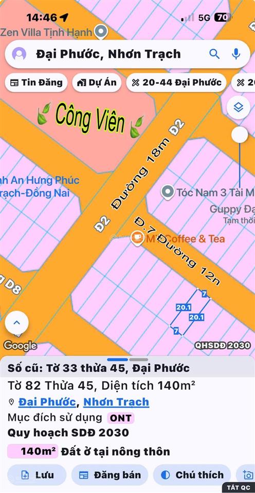Cần bán tái định cư đại phước tp. đồng nai sát chợ trường học shr xây dựng tự do