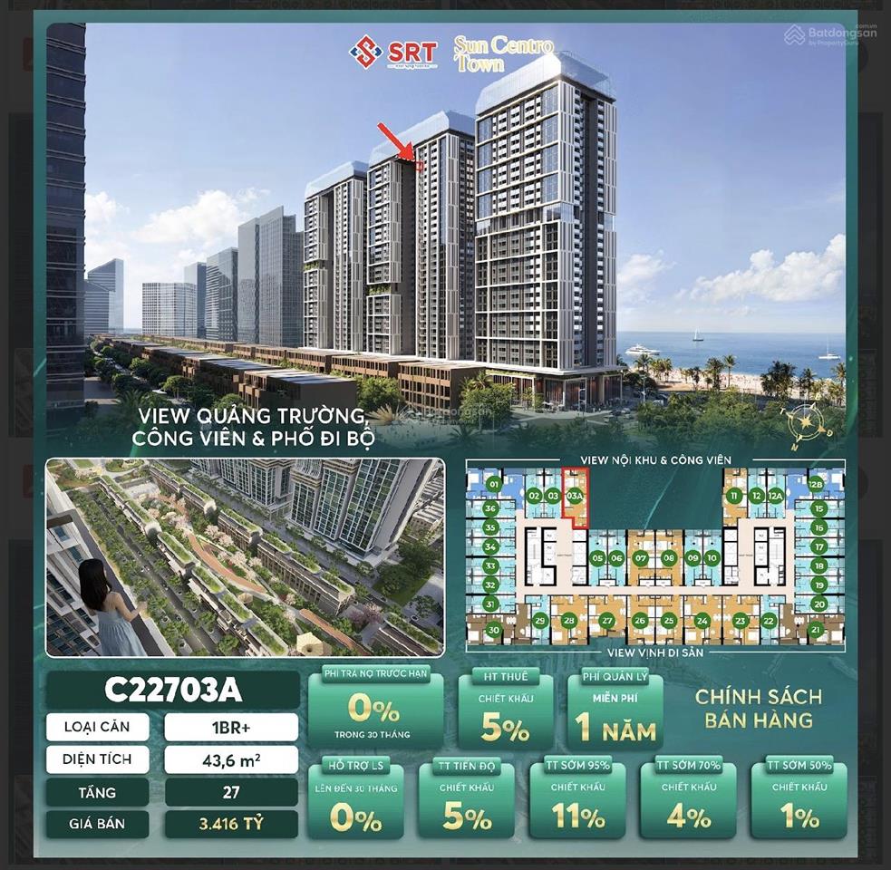 Hàng cực hiếm. căn 1 ngủ + tại sun centro tower hạ long