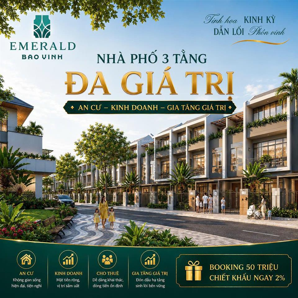 Emerald bao vinh huế chỉ từ 3.6 tỷ sở hữu ngay nhà phố đa giá trị ngay tttp