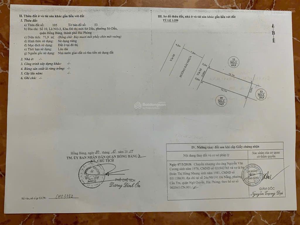 Bán lô đất 71,9m2 tại kđt mới sở dầu, hồng bàng, hải phòng