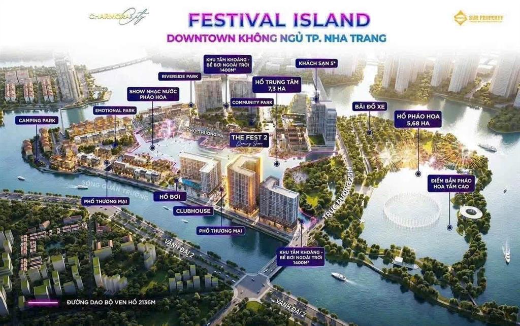 Căn hộ sun group đảo festival island là trung tâm giải trí và kinh tế đêm mới ở nha trang