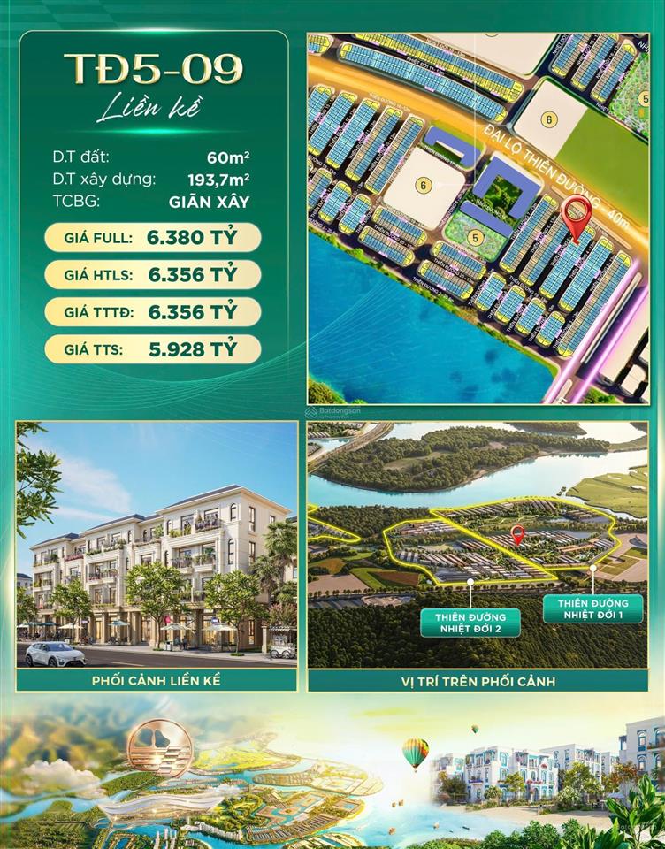 Hàng hiếm phân khu thiên đường nhiệt đới liền kề tđ509