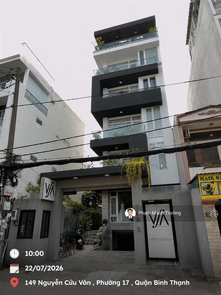 Tòa nhà vp mt nguyễn cửu vân, 8,2x25m, hầm 7 tầng, hđt 150 triệu/tháng