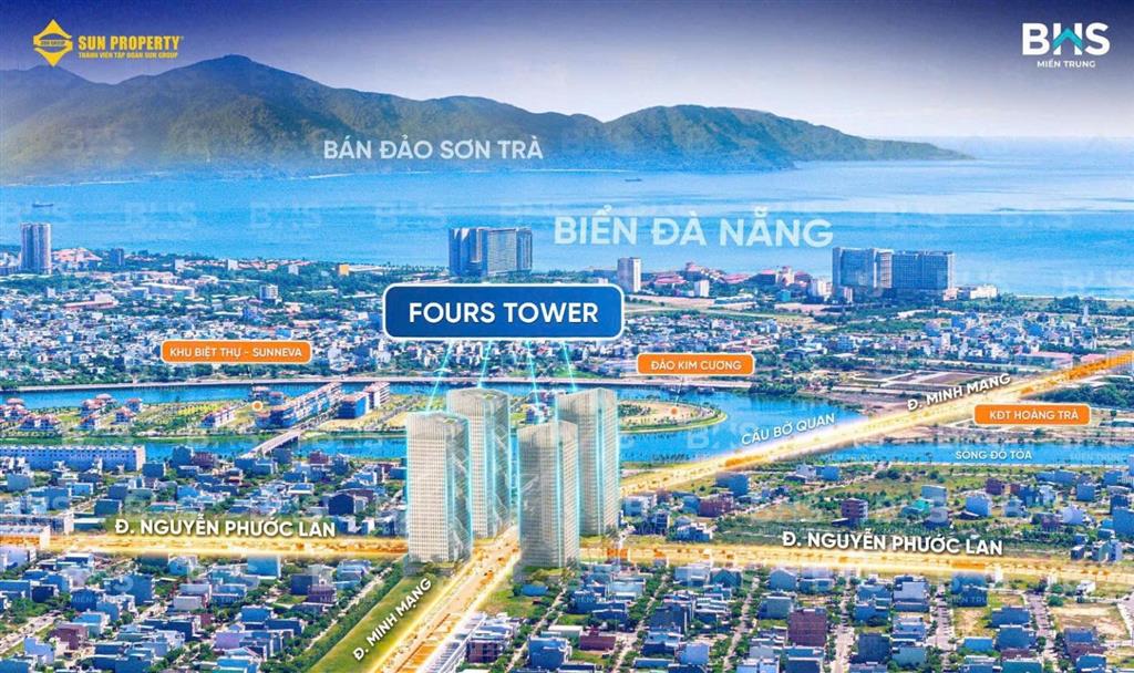 Căn hộ fours tower chỉ 2,6 tỷ. trả trước chỉ 700 triệu. ra biển mỹ khê chỉ 3p. 0905 956 ***