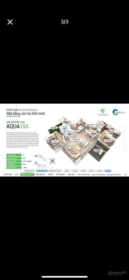 Bán căn 3 ngủ 158m khu aqua bay giá 9,8 tỷ bao phí 0925 988 ***