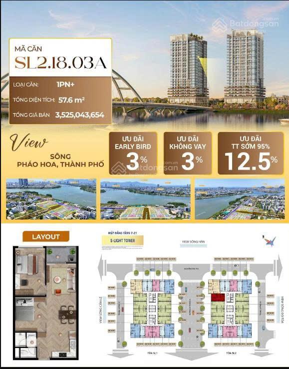 Продаётся квартира, 2 спальни, 57 м², Cẩm Lệ