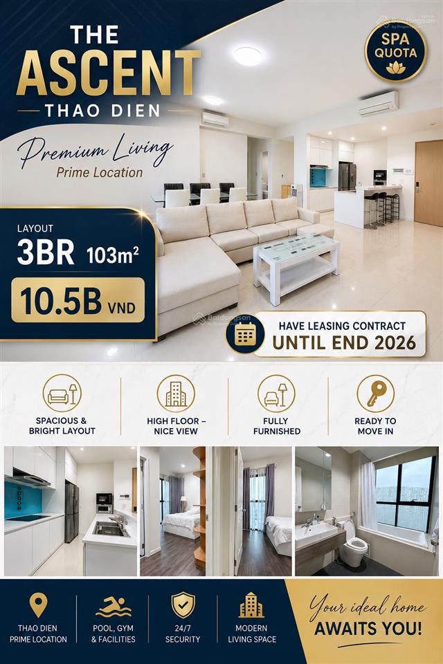 Suất spa hiếm có, giá tốt tại the ascent thảo điền chỉ 10,5 tỷ. 0904 379 ***