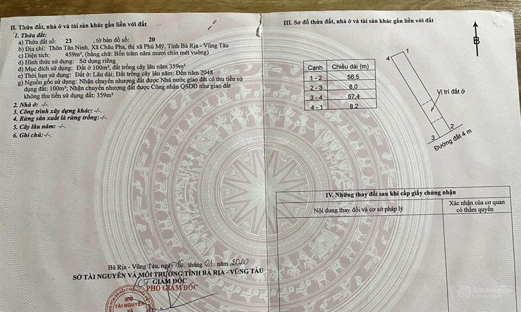 Chính chủ bán đất phường phú mỹ