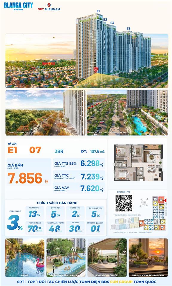 Bán căn hộ 3pn, 2wc ở blanca city, 7,856 tỷ, 107,5m2, cực chất!