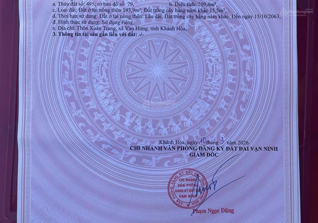 Bán đất thổ cư vạn hưng vạn ninh (khánh hòa) giá chỉ 7tr một mét vuông