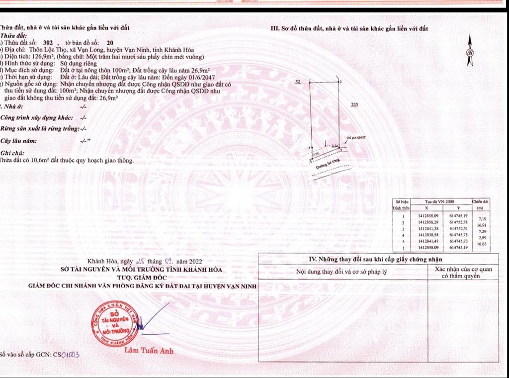 Đất vạn long giá bán 18,5tr/m2 đất đẹp vuông vức