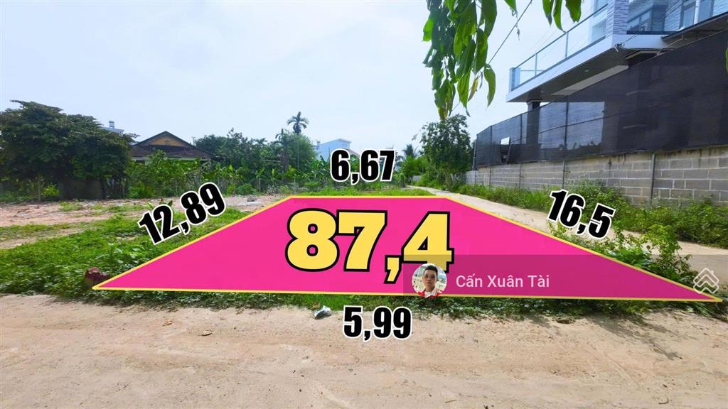 Bán đất diên an, xã diên khánh lô góc 2 mặt tiền diện tích 87,4m2 ngang 6m giá 1tỷ550
