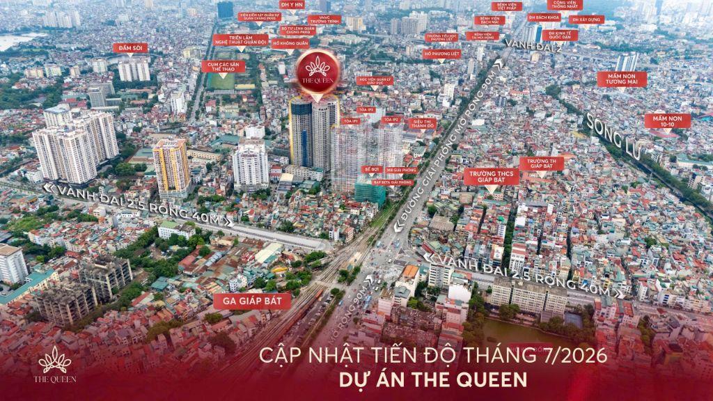 Bán chung cư The Queen 360 Giải Phóng Hà Nội - Full đồ cao cấp giá từ 7,2 tỷ / căn