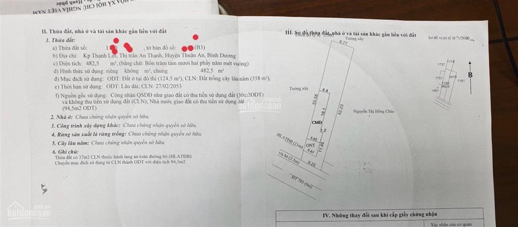 Bán 482.5m2 đất mặt tiền đt 745 (cmt8) cạnh phường an thạnh, vui lòng 0964 859 *** trân trọng