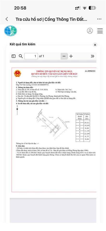 Đất mặt đường nhựa hà đậu, phường an phong. 361,7m2. giá 7,85 tỷ