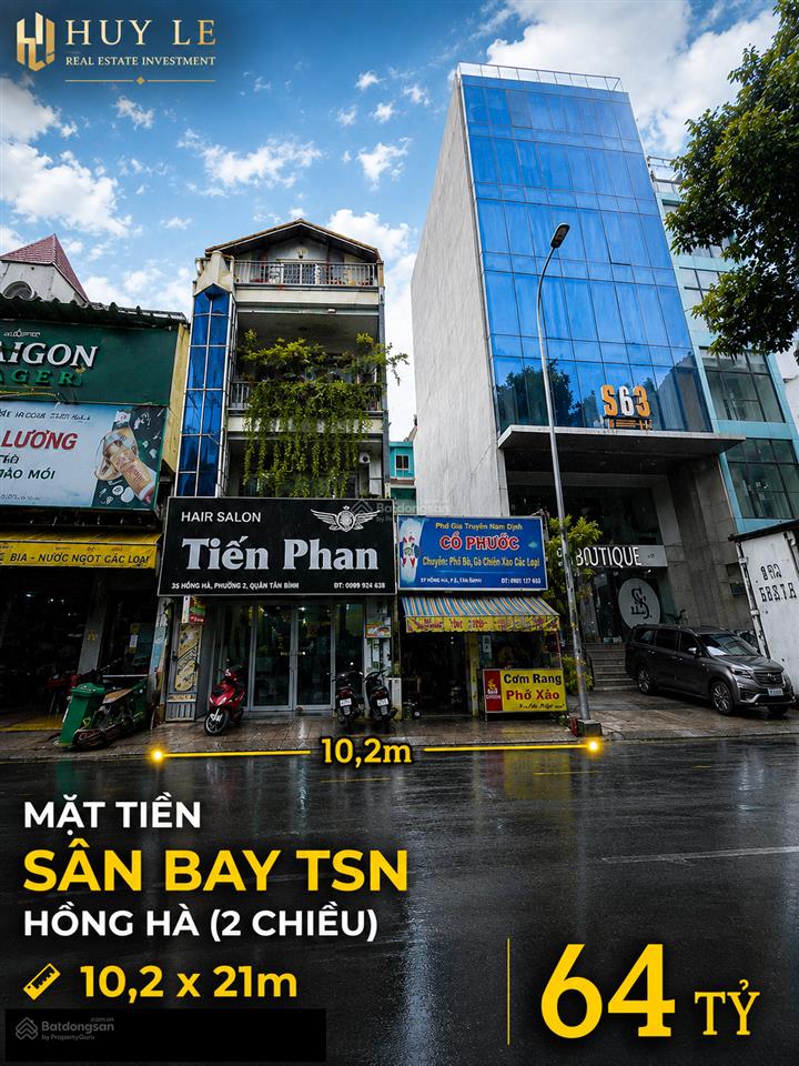 10,2 x 21m đất mặt tiền hồng hà (đường 2 chiều) sân bay tân sơn nhất