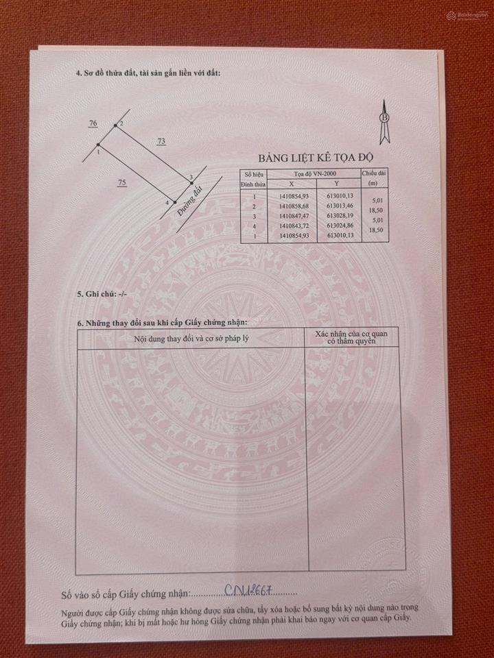 Bán lô đất thổ cư phong thủy đẹp tại tu bông vạn ninh (kkt bắc vân phong)