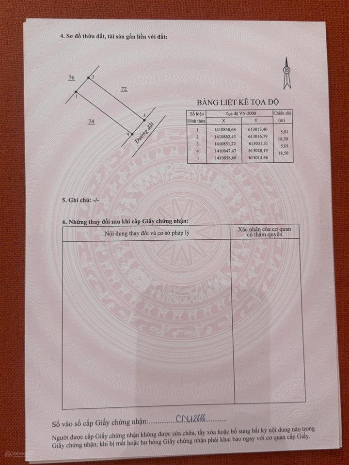 Bán gấp lô đất 100% thổ cư tu bông giá chỉ 17 tr/m (1,572 tỷ)