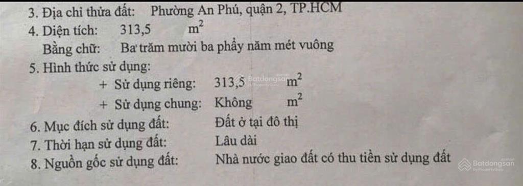 Bán nền đất biệt thự phường an khánh 313,5m2 đất ở giá 45 tỷ