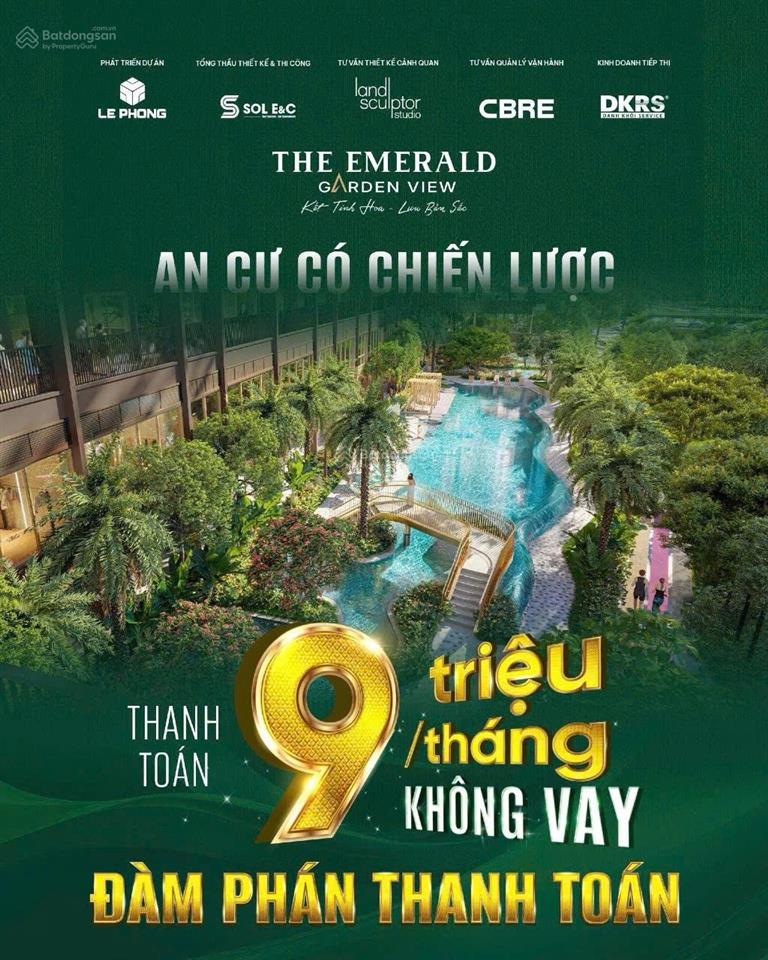 The emerald garden view tt chỉ 9,9tr/tháng sở hữu căn hộ ngay lõi trung tâm, giá chỉ 38tr/m2
