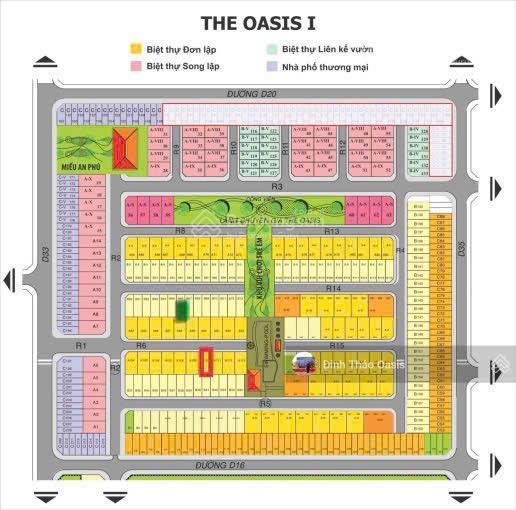 Bán biệt thự 03 tầng. 7x18.5. the oasis 1. hướng bắc. còn sót lại 01 căn hiếm có 1 trệt 2 lầu.