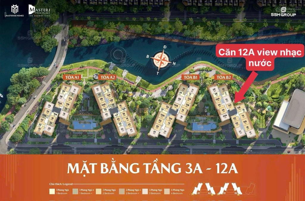 Bán cắt lỗ 300triệu chung cư mpp (ct5) 2pn view nhạc nước masteri park place the global city q2
