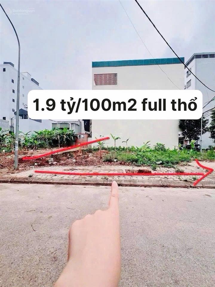 Hàng hiếm hòa lạc 1.9 tỷ, 100m2 full thổ cư, mt 6.8m, gần khu công nghệ cao, các trường đh