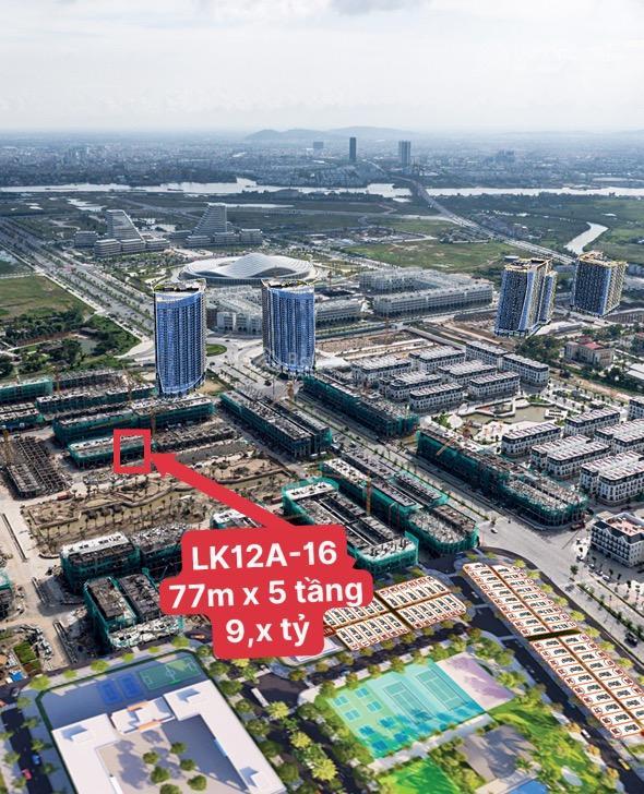 Bán căn lk12a 16 hoàng tử dt 77mx5tầng hơn 9 tỷ chân 4 toà chung cư 33 tầng hoàng huy new