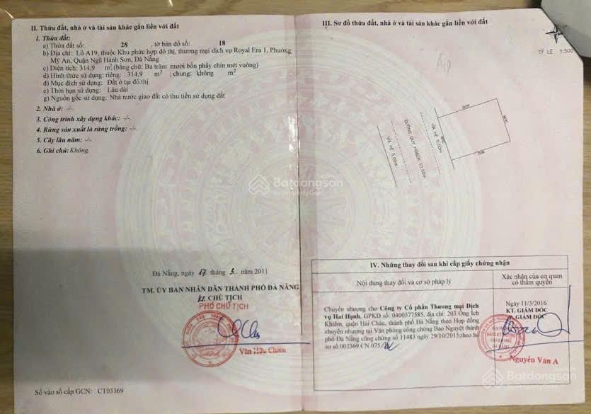 Bán nhà mặt phố đường trần bạch đằng, phường mỹ an, ngũ hành sơn, đà nẵng 0934 863 ***