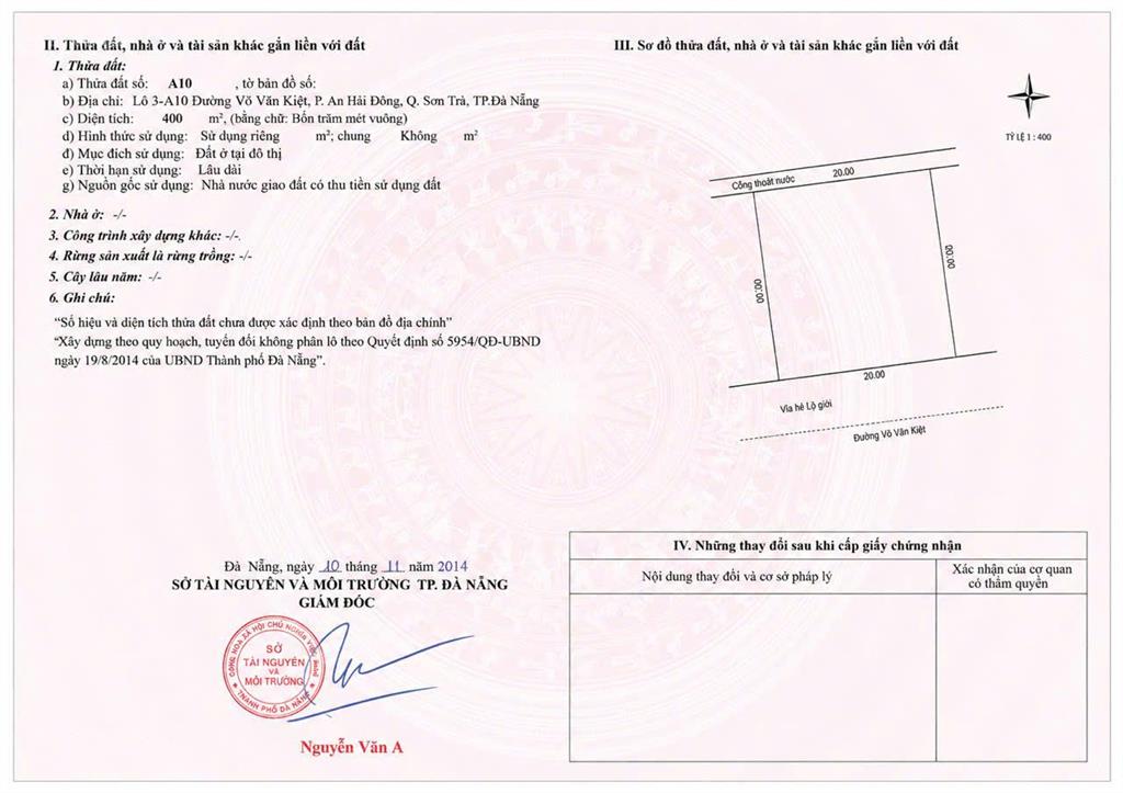 Продаётся участок, 400 м², Sơn Trà