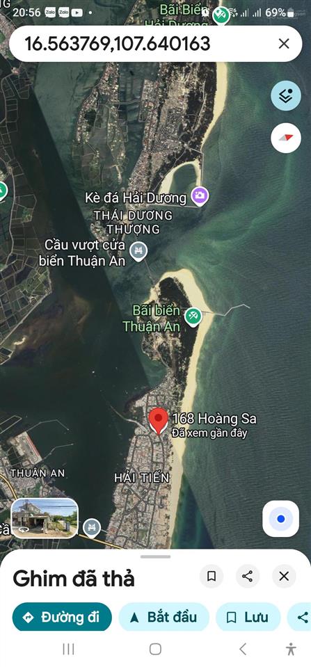 Bán hơn 1000m2 mặt tiền đường hoàng sa biển thuận an huế
