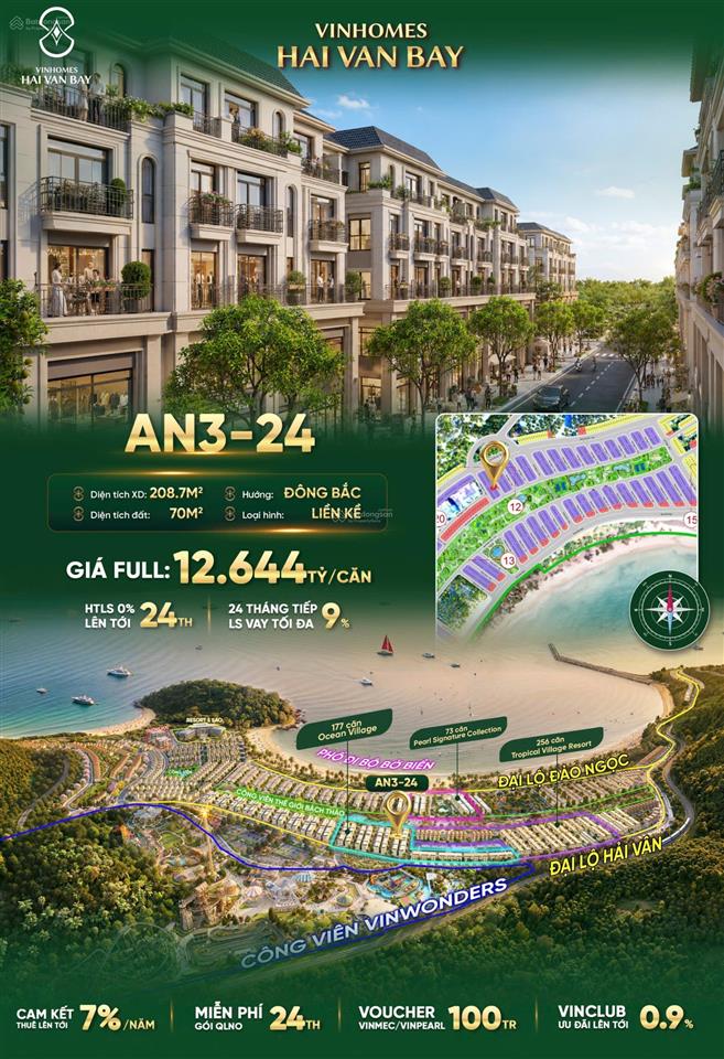 Nhà 4 tầng full nội thất đẹp, giá tốt, khai thác vận hành 21%/3 năm ở vinhomes hải vân bay