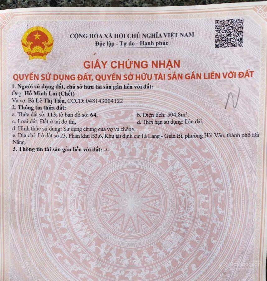 Đất hoà bắc dt 505m2 ngang 20m chỉ 15tr/m2. giá cực rẻ